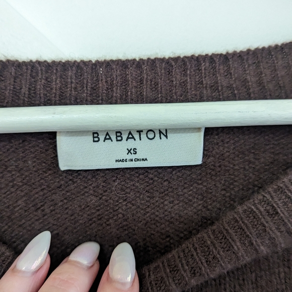 Aritzia Babaton sessions cashmere luxe brown sweater XS S - Picture 4 of 8
